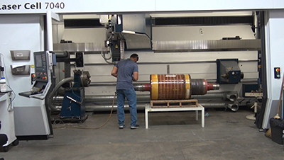 Electric motor repair using laser cladding